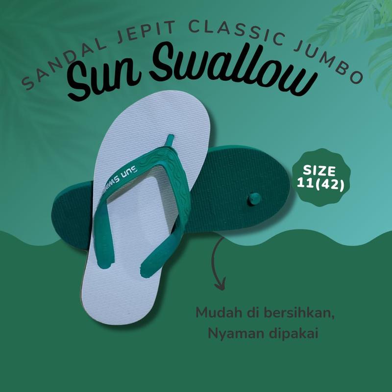 Product Introduction of ECERAN SATUAN DAN GROSIR 1/2LUSIN!!! Sandal Sun Swallow Karet Classic Jumbo 11(42) putih red Jepit Pria fleksibel sexy 3