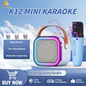 ULIKE K12 Bluetooth Mini Speaker Karaoke Speaker Portable with MIC Musik Box Set Spiker Mini MP3 Player Full Bass Wireless Mikrofon Karaoke BT Speaker Dapat Terhubung Ke Ponsel