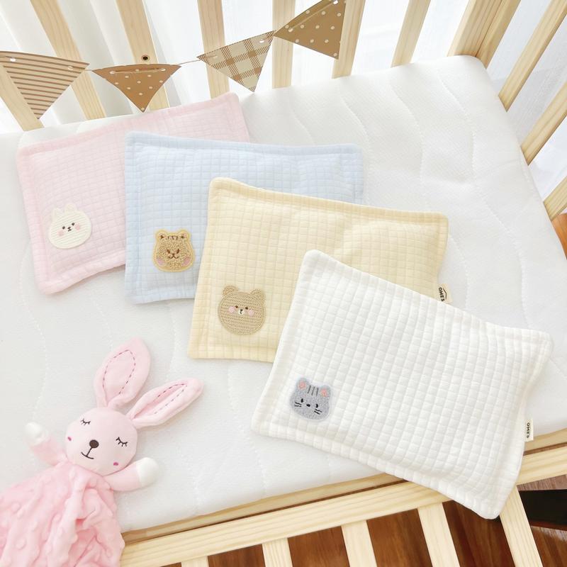 Gối Sơ Sinh Vải Xốp Trần Bông OME’S – Hình Gấu Thỏ Dễ Thương Mềm Mại Thoáng Khí Cho Bé Từ Sơ Sinh