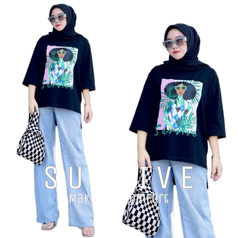 Survive Kaos Oversize Atasan Wanita Daily Casual dan Kekinian 7