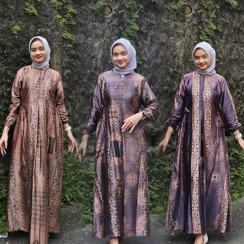 Gamis Sahira Silk / Dress Batik DioraSilk / M - 6L Muslim Wanita Panjang Samping 4