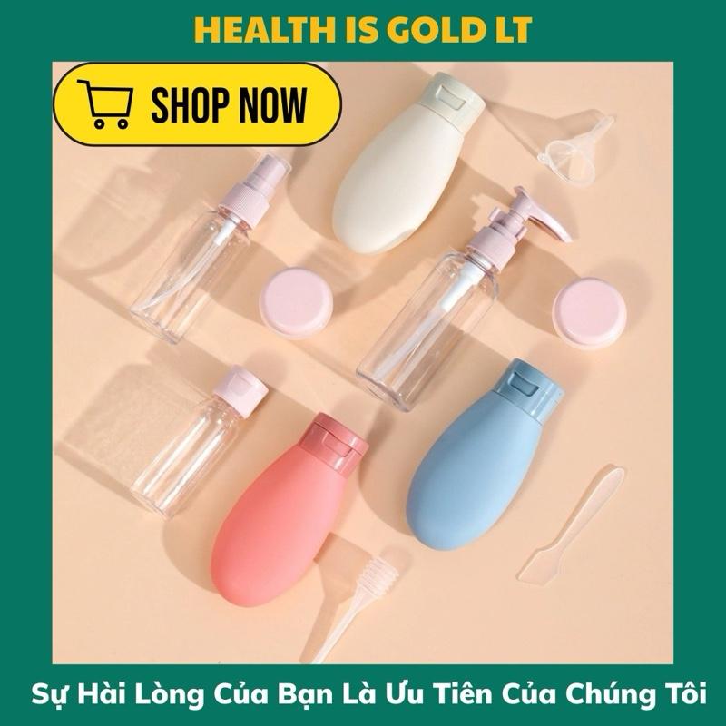 (TẶNG 1 Bộ Ghim Bấm và Kim Bấm nhỏ gọn, phù hợp cho công việc văn phòng, học tập hoặc sử dụng cá nhân khi MUA)Bộ Chiết Mỹ Phẩm 10 Chi Tiết Silicone Chất Lượng Cao 2