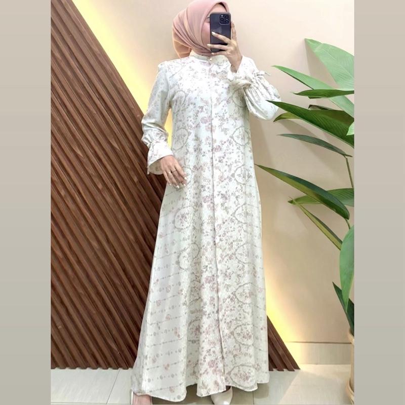 (READY STOK) Mecca Dress Vol 1 bahan viscose jacquard emboss gamis lebaran raya series adem lembut jatuh By Candy Outfitku