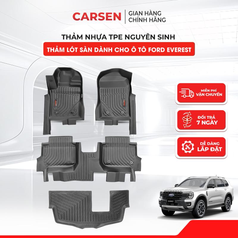   TRÀN VIỀN 7 chỗ  Thảm Lót Sàn Dành Cho Xe ô tô FORD EVEREST  2022 - 2025  3D nhựa TPE nguyên sinh - CARSEN VIET NAM 
