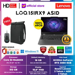 LENOVO LOQ GAMING 15IRX9 ASID INTEL CORE i5-13450HX 16GB 512GB RTX3050 6GB GDDR6 WIN 11 HOME + OFFICE HOME 2024 + M 365 1 YEAR