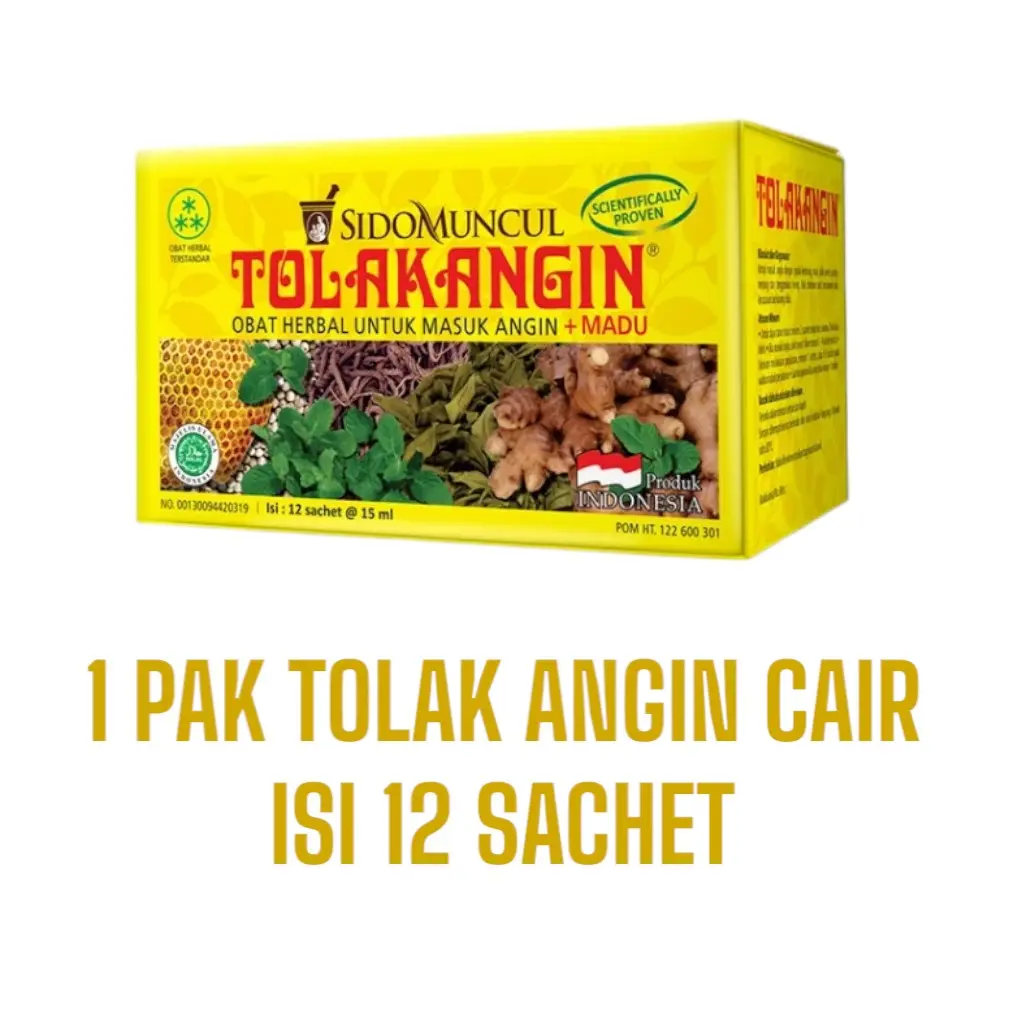 Tolak Angin Cair Dewasa 1 Pak isi 12 Sachet Obat Herbal Masuk Angin Remaja