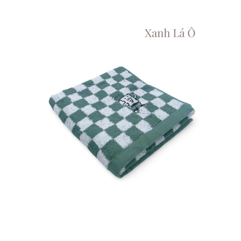 Khăn Tắm Gội Đầu Lau Tóc 40X80 Mềm Mịn Thấm Hút Tốt Xanh Lá Ô