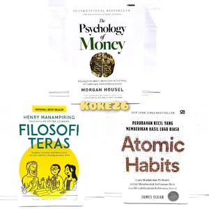 PAKET 3 BUKU MOTIVASI BESTSELLER THE PSYCHOLOGY OF MONEY, FILOSOFI TERAS, ATOMIC HABITS Soft Cover