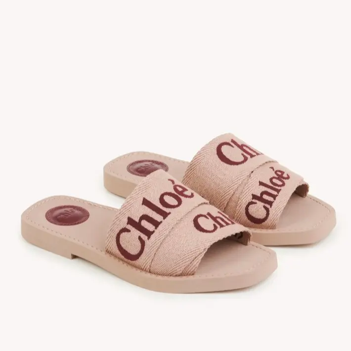 CHLOE WOODY MULES - TAN ROSE