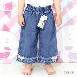 Celana jeans kulot anak perempuan viral 2026 celana untuk anak usia 1-10 tahun Fashion anak perempuan celana panjang import