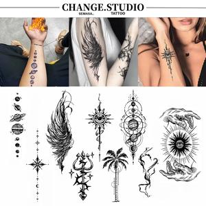 Mata Pengikat Pokok Kelapa Tongkat Cinta Galaxy, Reka Bentuk Sayap Syaitan Mata Berbintang Tatu Sementara, Tahan 15 Hari, Kalis Air, Tahan Calar, Pelekat Tatu