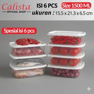 CALISTA TOPLES KOTAK PLASTIK CALISTA RUMOI BENING SEALWARE TOPLES SET ISI 6 PCS (1500ML) FOOD KONTAINER