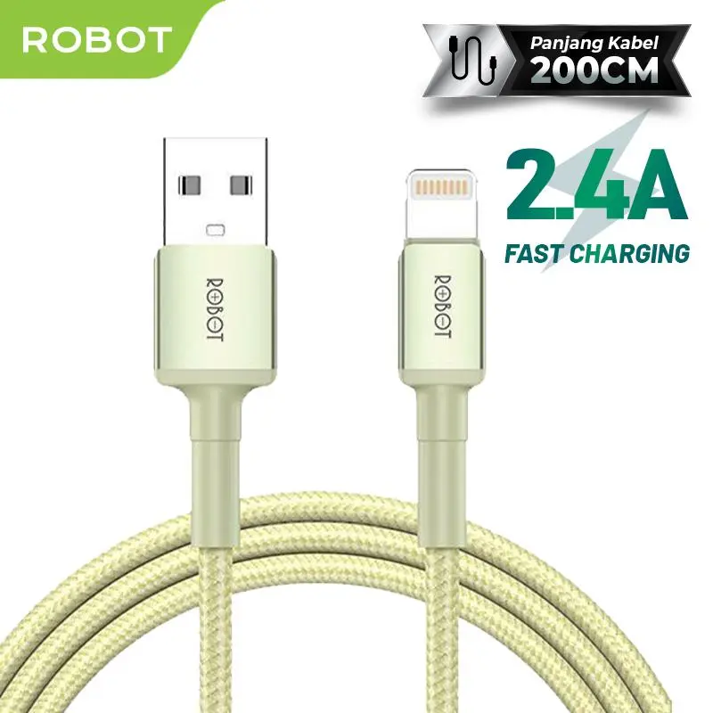 ROBOT Kabel Data RSM200/RSC200/RSL200 Type C Micro USB Lighting 2M Data Cable Original 2