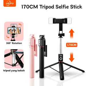 UPPU 170CM Selfie Stick Tripod Tongsis Bluetooth Dengan Remote Control Bluetooth HP Holder Mini Portabel Tongsis Untuk Vlogging Live