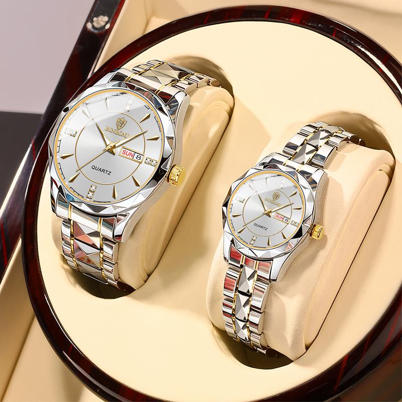 Đồng Hồ Cặp Đôi, Binbond B5552, Sang Trọng Hàng Đầu, Chính Hãng, Đồng Hồ Thạch Anh Cho Nam Và Nữ, Đồng Hồ Đeo Tay Nữ Sang Trọng, Thép Không Gỉ, Chống Nước 30M, Thích Hợp Cho Tình Nhân 2