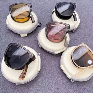 Kacamata hitam melipat Sunshine Tabir Surya Sensorik Tingkat Lanjut Kacamata hitam anti -ultraviolet UV400 Lensa Eyewear Sunglasses Plastik Wanita