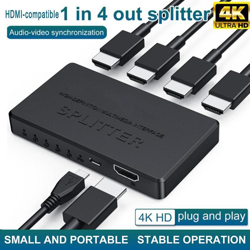 Bộ phân chia HDMI 4K 1 vào 4 ra, bộ phân phối video cho màn hình HD