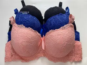 Promo 3 PCS ! BH Bra Kawat Push Up Busa Tebal Renda Cantik Cup B Kait 3 | Size 38 40 42 44 46 48