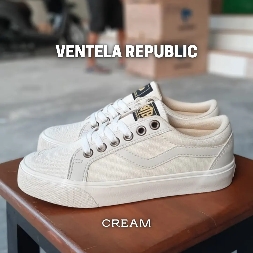 Sepatu Ventela Republic Cream Low/High Original
