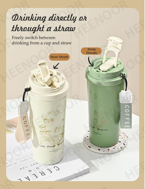 Heenoor Tumbler Termos Teh & Coffee Natal/X-Mas/Christmass/Pop Mart The Monsters Labubu Limited Edition Lily of the Valley Aesthetic Hot&Cold 550ML Stainless Steel SUS 316 | HN-2012/2038/8159/8157 4