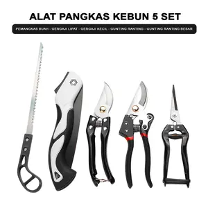 ALLEFIX Set Pemangkas Kebun 5 Pcs Gunting Stainless Steel Tajam dan Keras - 6773