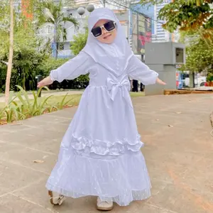 [HEE.DA] GAMIS PUTIH MANASIK SET HIJAB 3-9 TAHUN