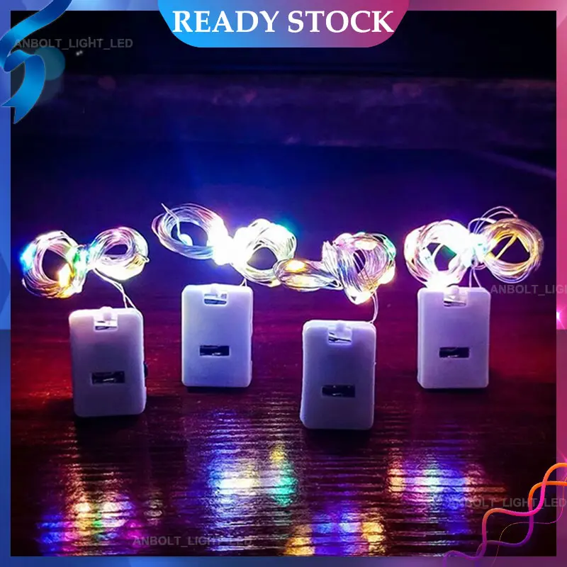 【Ready Stock】Lampu LED Kawat 2Meter / 1Meter Lampu Tumblr with 3 Baterai / Lampu Kelap Kedip Hias Kawat Bobo Balon / Kualitas Tinggi Fairy Light Led Murah 0