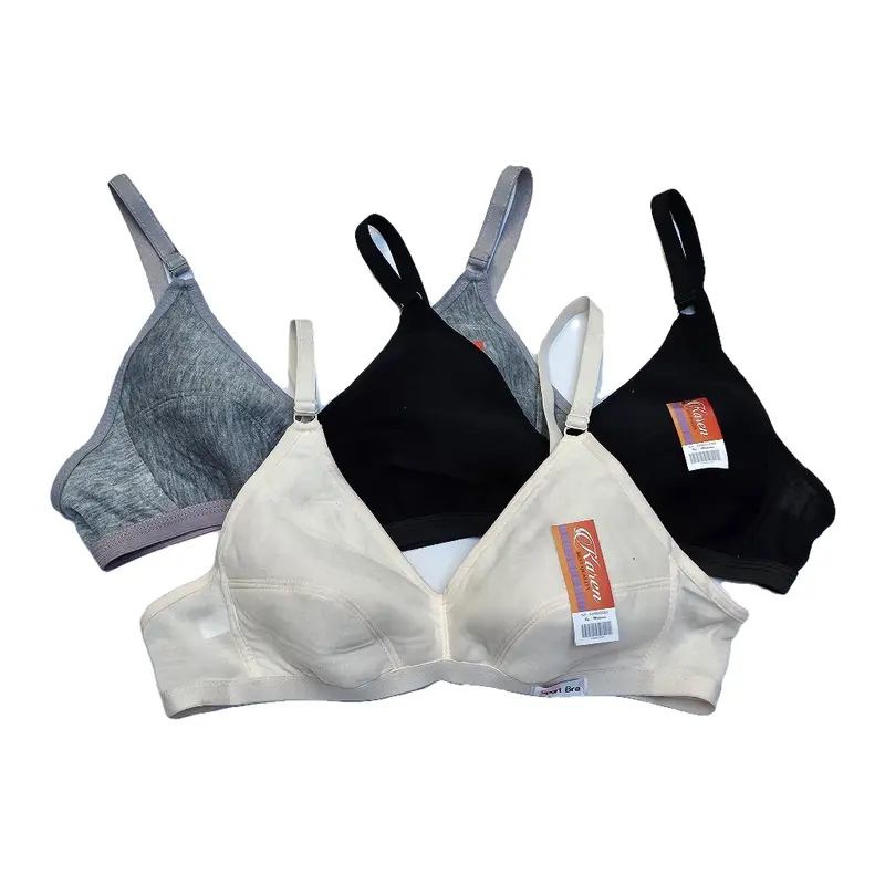 20RIBU Dapat 3PCS Sportbra Wanita Bh Bra Sport Remaja Tanpa Busa Katun Polos Ukuran 34-38 kait 2 1