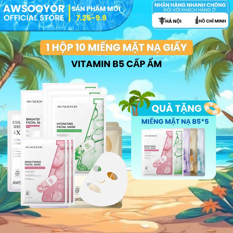   Mua 10 tặng 5  mặt nạ Niacinamide AWSOOYOR Cải thiện tông màu da Dưỡng ẩm Nuôi dưỡng da Se khít lỗ chân lông Làm mờ vết thâm Không chất bảo quản Dùng được cho cả nam và nữ Phù hợp với mọi loại da. 