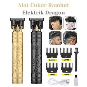 VCR Mesin Alat Cukur Dragon Gunting Ukir Rambut Clipper Trimmer Carving Electric Rechargeable Alat cukur Rambut Kumis Jenggot