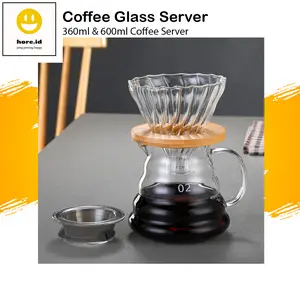 Cloud Glass Coffee Server 360ml - 600ml Borosilicate Glass heat resistance
