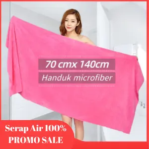 Handuk Dewasa Polos 70x140cm Microfiber Super Serap Air 100% Premium Halus Lembut Enak Dipakai Promo Sale