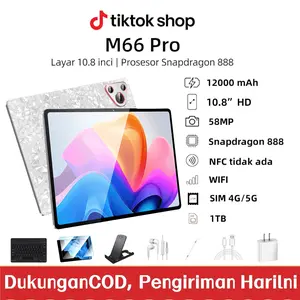 5G Tablet M66 Pro Snapdragon 888 10.8'inci [16GB+1TB] | Pengalaman Pro Layaknya PC | 120Hz OLED Real Color FullView Display | Ultra-tipi| COD Bluetooth Layar tablet .tab murah
