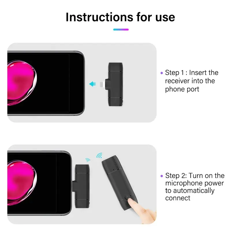 Microphone Wireless Lavalier FOR ANDROID IOS 8
