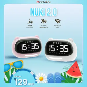 【Hello NUKI 2.0】Ripple Smart AI 3000 mAh Voice Alarm Clock Control AC Alarm Night Lamp With Voice