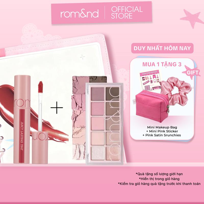 Combo 2 Món Gồm: 1 Son Tint Bóng Juicy Lasting Tint + 1 Bảng Phấn Mắt 10 Màu…