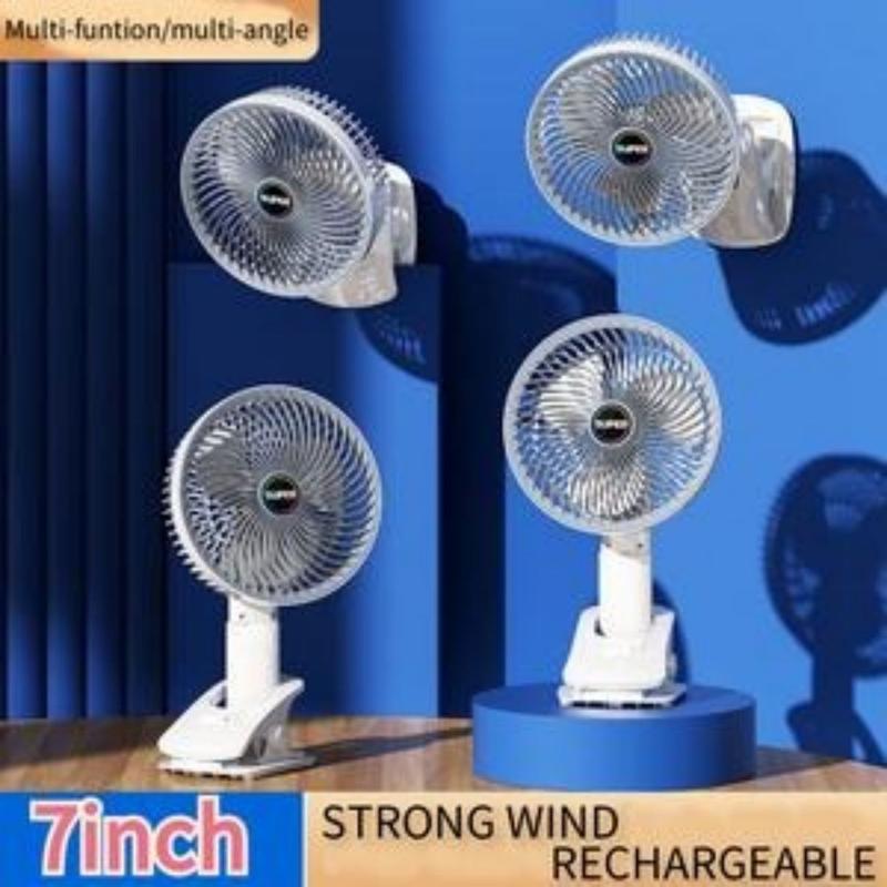 Product Introduction of [Bigger size 7 inches] In stock Kipas Mini Portable Fan Table Fan Desktop Fan Handheld fan Clip fan Hanging fan Rechargeable Strong Wind 350° adjustable 3 mode Super enhanced wind speed Super enhanced battery life Usb Power Mobile kuromi smallfan 6