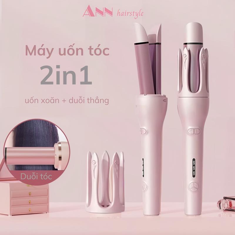 DEAL LIVE Máy uốn duỗi 2in1 tự động chống bỏng mẫu mới - trục 32mm - Công dụng uốn xoăn và duỗi thẳng tóc cao cấp Nữ Women