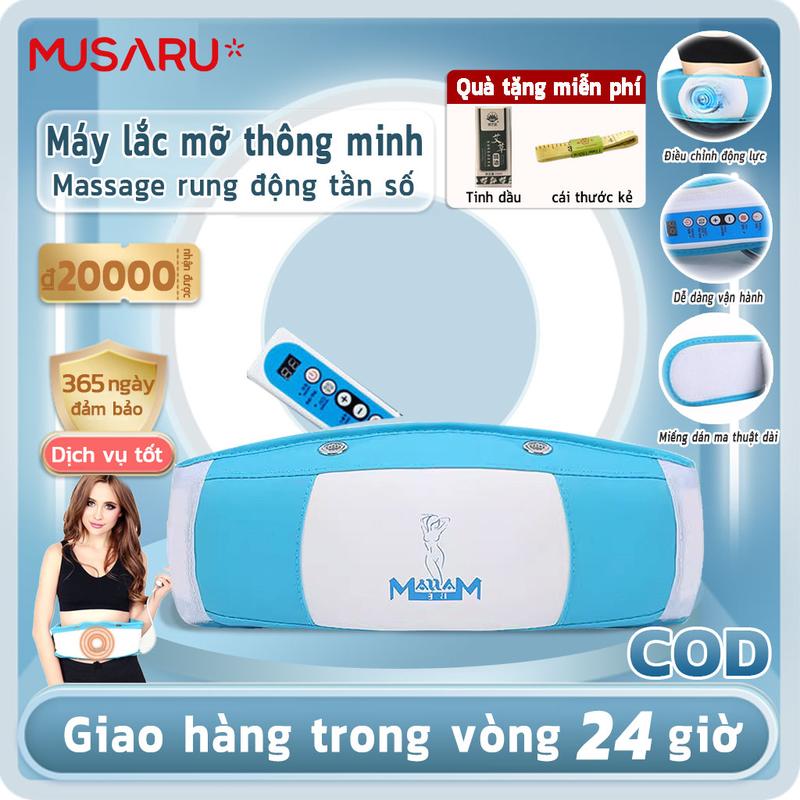 MUSARU Máy giảm mỡ thông minh,Đai massage bụng, Đai Massage Đấm Lưng Cổ Vai Gáy Toàn Thân,Giảm Đau Nhức Mệt Mỏi, Thoải Mái Khi Sử Dụng