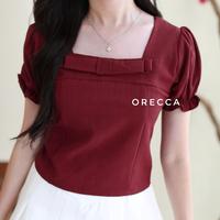Gambar ORECCA - Chaemi Atasan Pita Wanita Lengan Pendek  imlek CNY - Maroon, L dari Orecca.id Kota Administrasi Jakarta Barat 1 Tokopedia