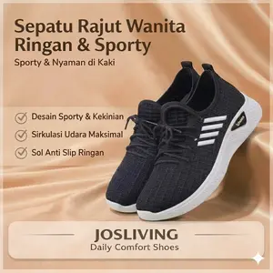 NW054 Sepatu Sneakers Wanita Size 36-42 Motif Garis / Strip All Color
