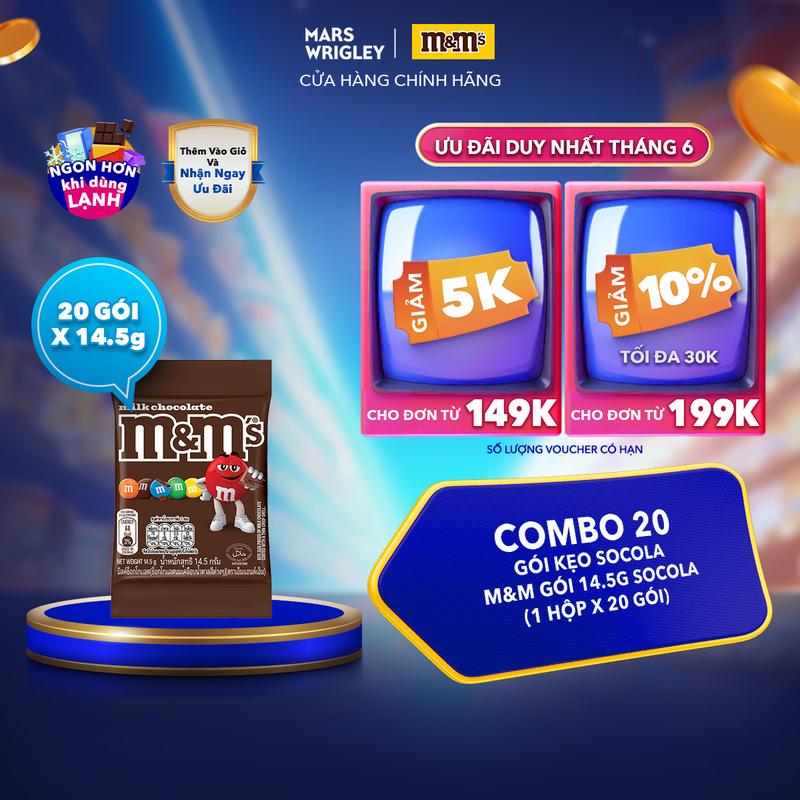 Combo 20 gói Kẹo Socola M&M's gói 14.5g socola