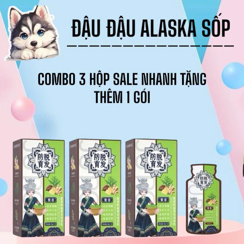   SALE NHANH - 3 HỘP DẦU GỘI TẶNG THÊM 1 GÓI   30 GÓI GỘI GỪNG SÃ HÀ THỦ Ô GIÚP TÓC CHẮC KHỎE PHỤC HỒI TÓC KHÔ XƠ CHẺ NGỌN 