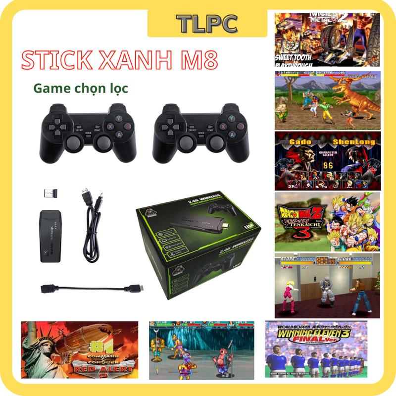 Máy chơi game Stick 4K 64GB HDMI Bản Pro Kết Nối TiVi Kèm 2 tay cầm không dây và 20000 game bản 2024 Chơi Điện Tử