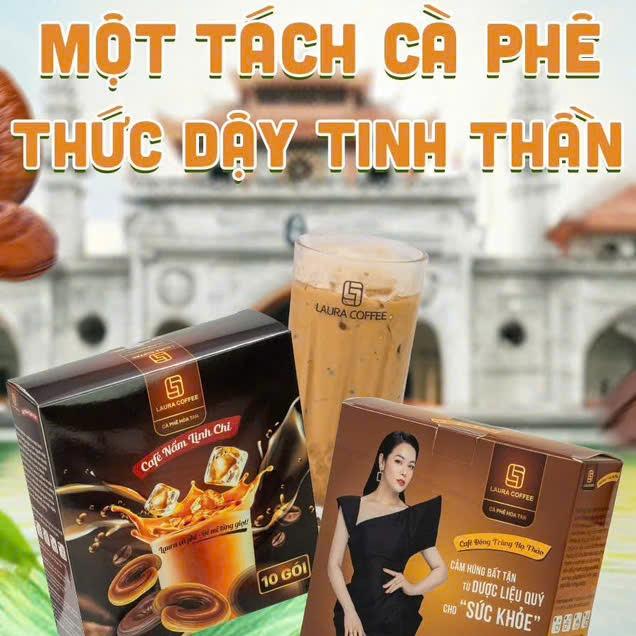 N29 SIÊU RẺ KO QUÀ 6 Hộp 2 Vị Laura Coffee Hộp 10 gói Mỗi Vị 3 Hộp Nấm Linh Chi Và Đông Trùng Hạ Thảo
