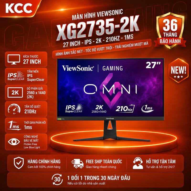 MÀN HÌNH GAMING VIEWSONIC XG2735-2K 27 INCH 2K IPS 210Hz 1ms