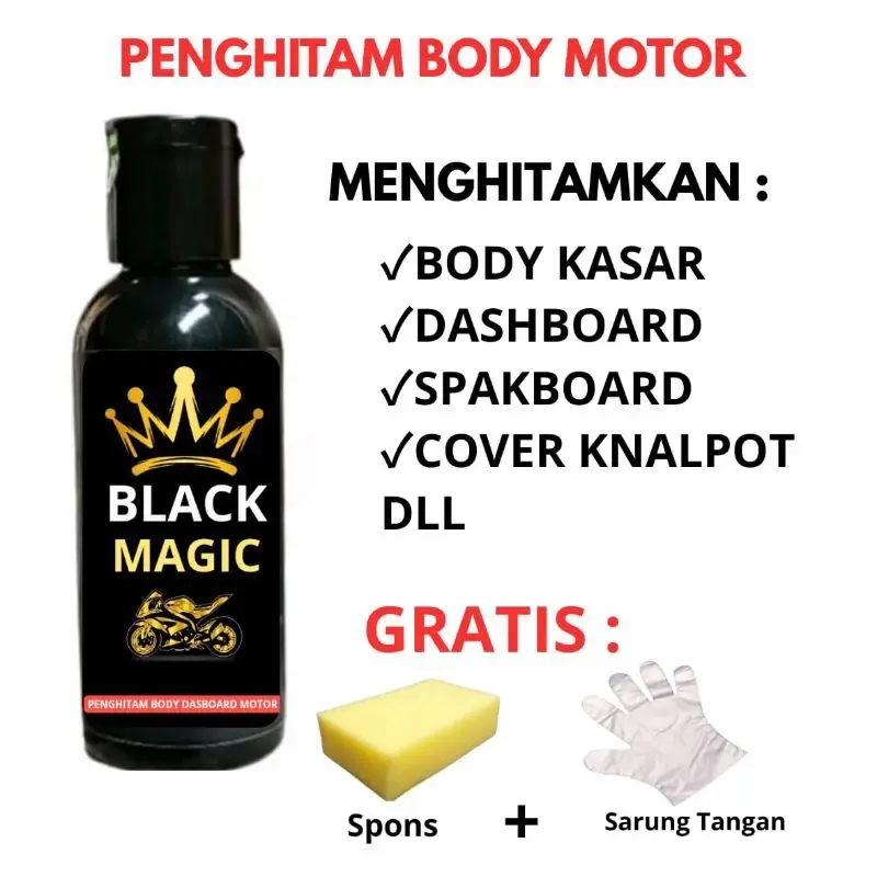 Black Magic Penghitam Body Motor Mobil 70ml Permanen | PREMIUM 70ML Penghitam Body Motor & Mobil Premium Anti UV