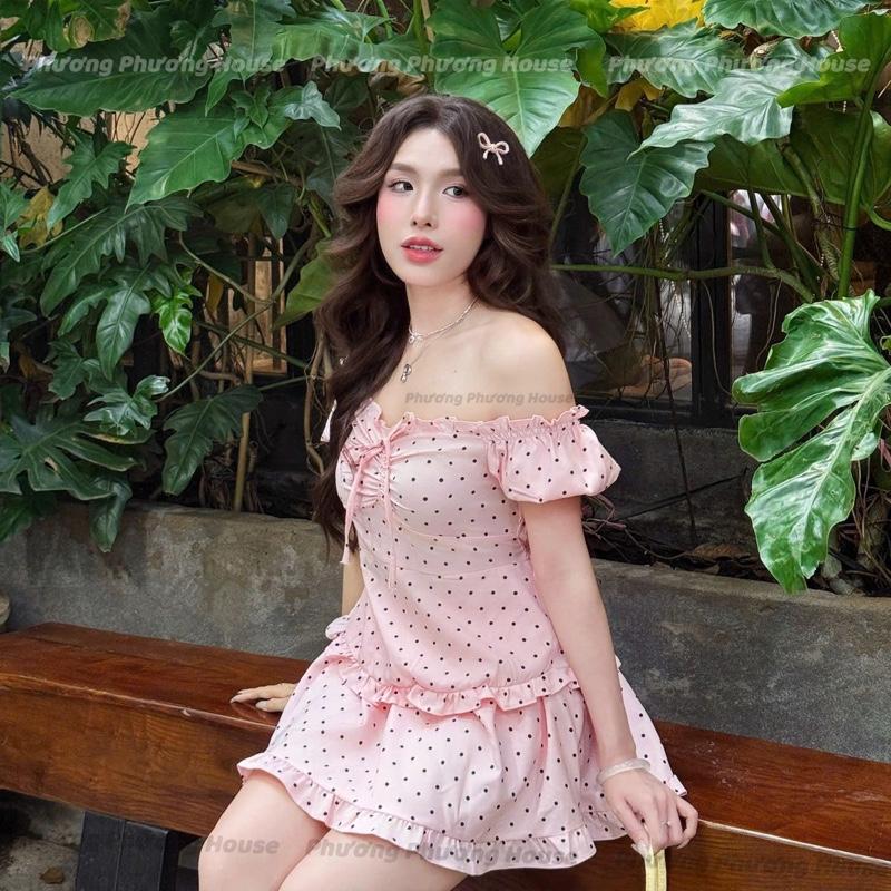 DEAL Mở Bán Áo Váy Set Babydoll Chấm Bi Minisize Bigsize Lụa Lạnh Mềm Mại Phương Phương House Top Women