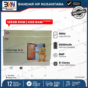 Official itel VistaTab 11 Tablet + KEYBOARD + PEN- 12GB(4+8)+128GB - 10.1" IPS Display Screen - 6000mAh