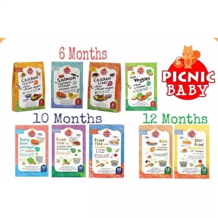 [6M/10M/12M] HALAL Picnic Baby Baby Food Pouch/Porridge/Macaroni Instant Baby Food